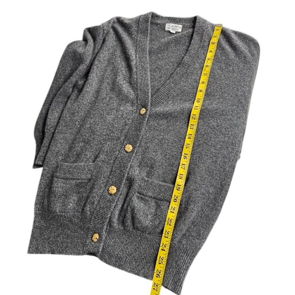 Nell Womens 100% Cashmere Button Front Cardigan, Grey Heathered, Sweater, Size L - Picture 6 of 7